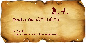 Modla Aurélián névjegykártya
